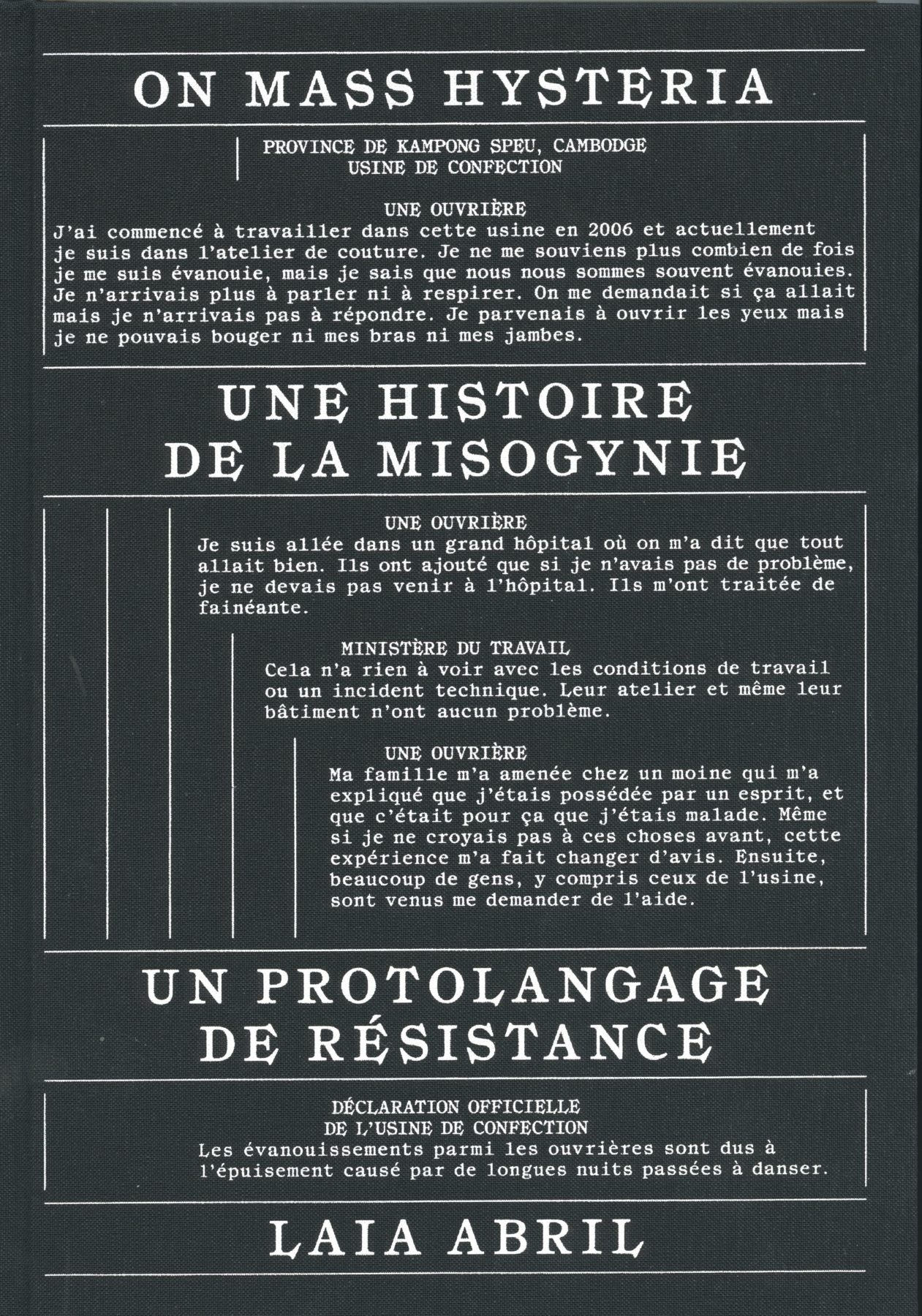 On Mass Hysteria. Une histoire de la misogynie
