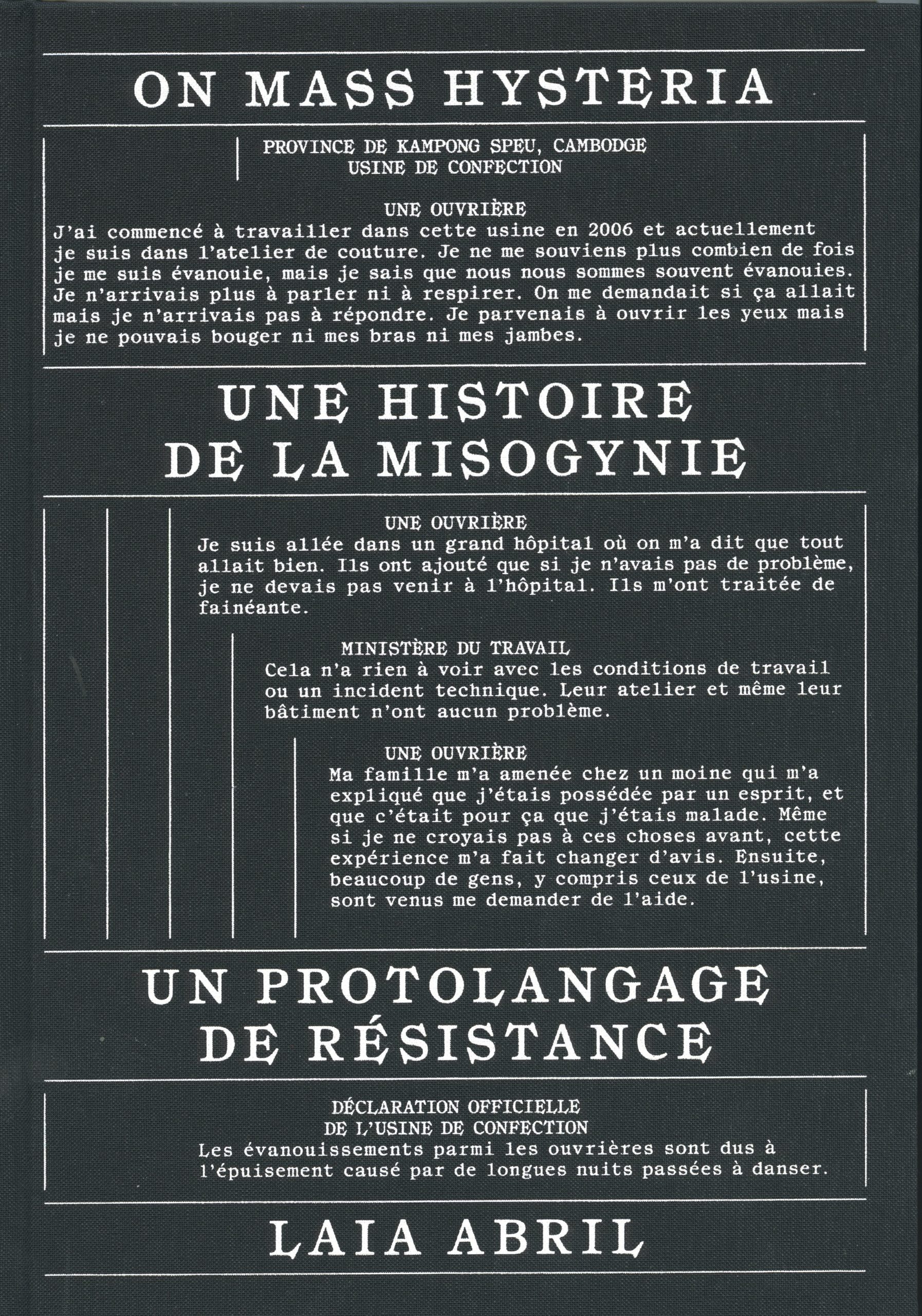 On Mass Hysteria. Une histoire de la misogynie